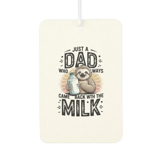 father and son with milk  sloth graphic design-01 air freshener (Front)