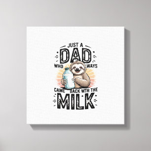 father and son with milk  sloth graphic design-01 canvas print