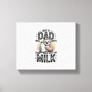 father and son with milk  sloth graphic design-01 canvas print
