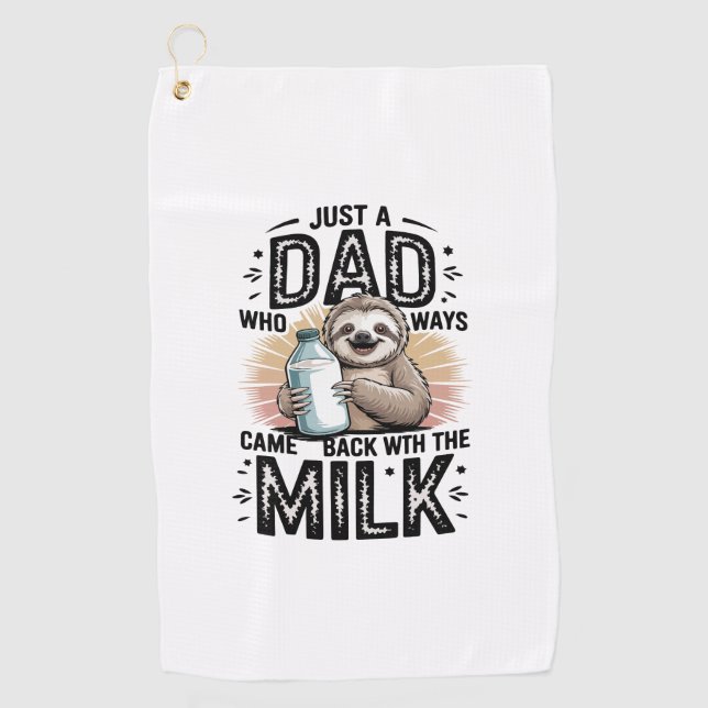 father and son with milk  sloth graphic design-01 golf towel (Front)