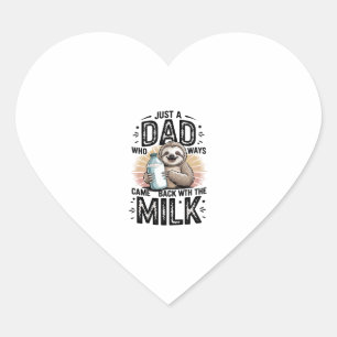 father and son with milk  sloth graphic design-01 heart sticker