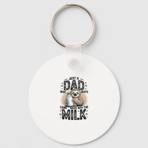father and son with milk  sloth graphic design-01 keychain