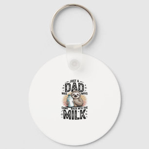 father and son with milk sloth graphic design-01 keychain