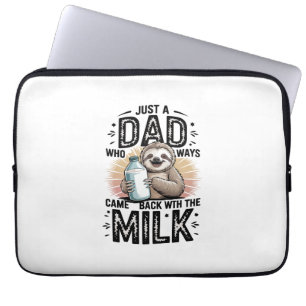 father and son with milk  sloth graphic design-01 laptop sleeve