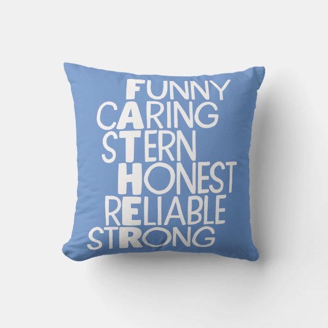 Father Attributes Crossword Art Throw Pillow (Front)