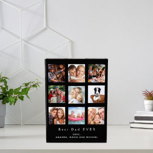 Father Best dad black photo family collage Block