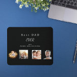Father Best dad photo collage black white Mouse Pad<br><div class="desc">Make your own unique family photo collage.  Use four,  4 of your favourite photos of your father,  his kids,  family,  friends or pet! With the text: Best Dad EVER. Personalize and add your names.
Classic black,  background.  Perfect as a birthday,  Christmas or Father's Day gift.</div>