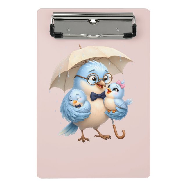 Father Bird Mini Clipboard Cute Bird Art (Front)