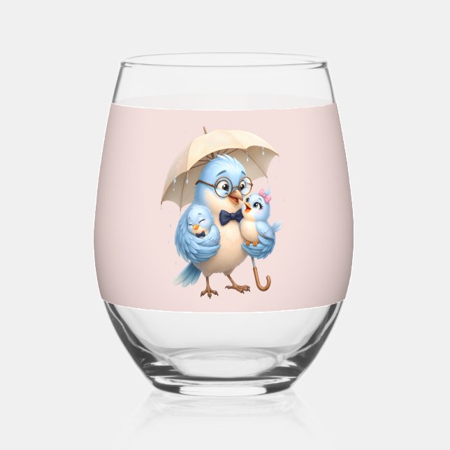 Father Bird Stemless Glass (Front)