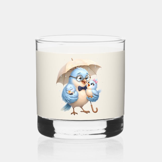 Father Bird Whiskey Glass Dad Present (Front)
