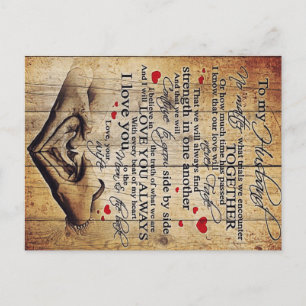 Father Birthday Gift   Letter To My Husband Announcement Postcard