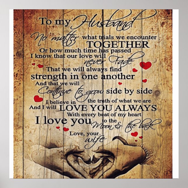 Father Birthday Gift | Letter To My Husband Poster (Front)
