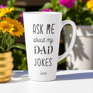 Father Black White Dad Quote Funny  Latte Mug