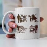 Father & Child Silhouettes Birthday Father's Day Coffee Mug<br><div class="desc">Show your love for your dad with this adorable mug design. Personalize it with your message on the back to make it a truly unique and special gift. It's the perfect way to celebrate her on Father's Day or any other occasion.</div>