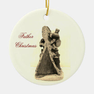 FATHER CHRISTAS  CERAMIC ORNAMENT