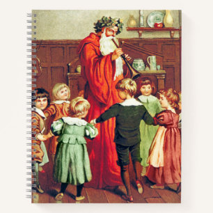 Father Christmas Blowing The Horn Notebook