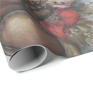 Father christmas boot  wrapping paper