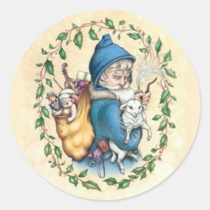 Father Christmas Classic Round Sticker