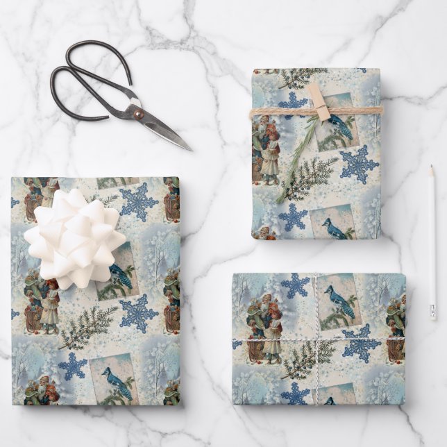 Father Christmas In Winter   Wrapping Paper Sheet (Front)