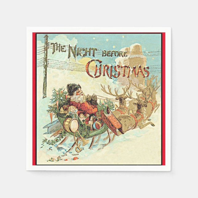 Father Christmas Vintage Santa Claus Napkin (Front)