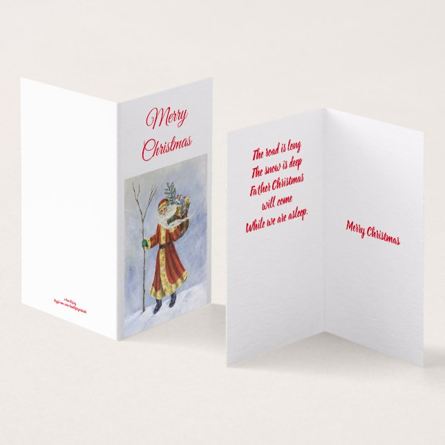 Father Christmas, Walking in the Snow acrylic art  (Inside and Outside)