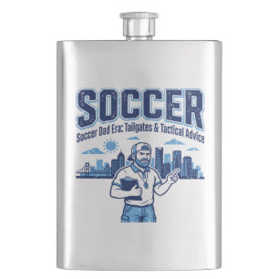 Father Coach Clipboard Tactical Advice City Skylin Hip Flask