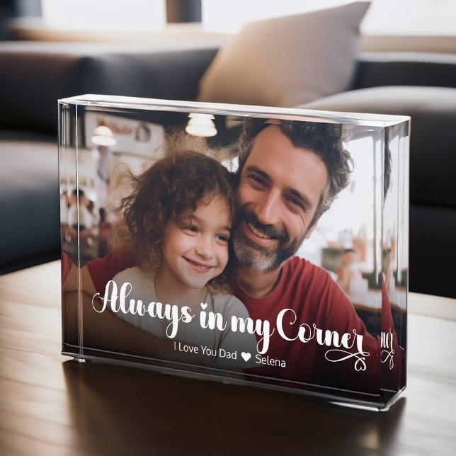 Father Dad Always In My Corner Horizontal Photo Block (Creator Uploaded)