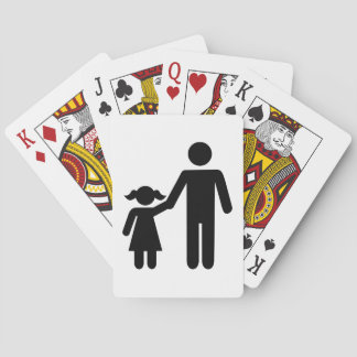Father dad daughter girl playing cards