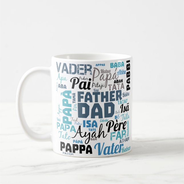 Father Dad Typography Word Cloud  Coffee Mug (Left)