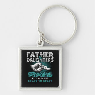 Father Daughter Always Heart To Heart Gift For Dad Keychain