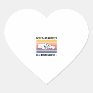 Father Daughter Best Friends for Life Vintage Desi Heart Sticker