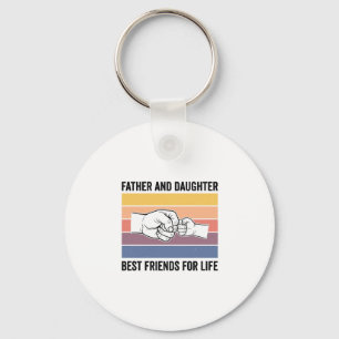 Father Daughter Best Friends for Life Vintage Desi Keychain