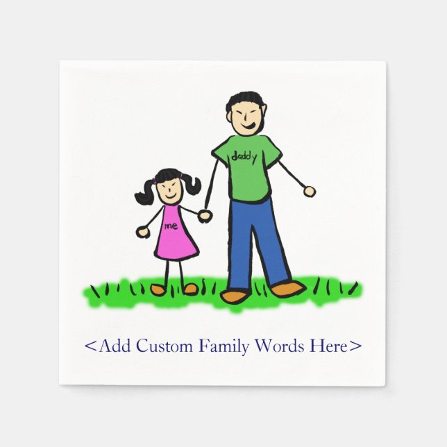 Father Daughter Family Custom Art Napkins (Front)