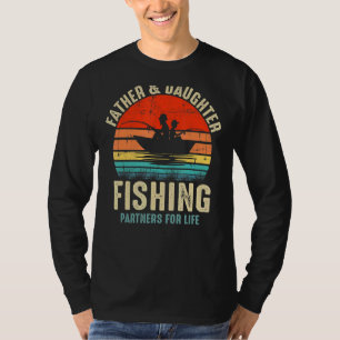 Father Daughter Fishing Partner For Life Retro Mat T-Shirt