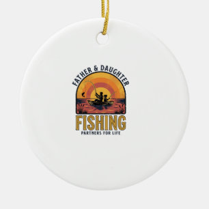 Father Daughter Fishing Partners for Life Shirt De Ceramic Ornament