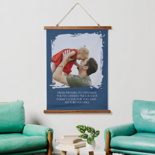 Father Daughter Gift – Personalized Photo Quote Hanging Tapestry