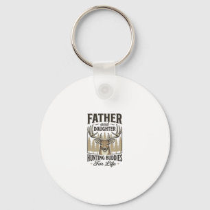 Father Daughter Hunting Buddies Deer Shirt Design_ Keychain