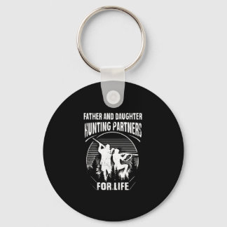 Father Daughter Hunting Partners For Life Gift Keychain
