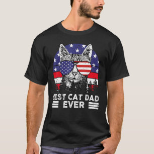 Father Day Best Cat Dad Ever US Flag Patriotic 4t T-Shirt