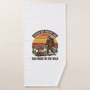 Father Day Bigfoot Dad Shirt Camping Legend Father Bath Towel