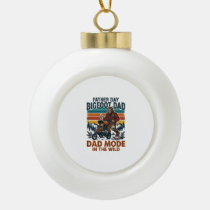 Father Day Bigfoot Dad Shirt Camping Legend Father Ceramic Ball Christmas Ornament