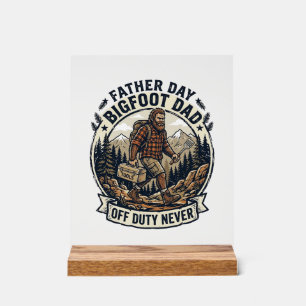 Father Day Bigfoot Dad Shirt Dad Mode In The Wild Acrylic Sign