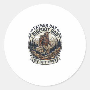 Father Day Bigfoot Dad Shirt Dad Mode In The Wild  Classic Round Sticker