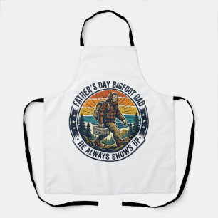 Father Day Bigfoot Dad Shirt Funny Forest Legend D Apron