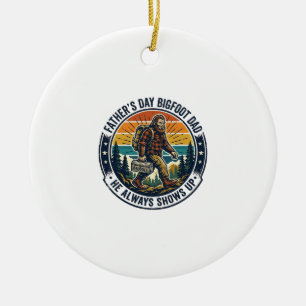 Father Day Bigfoot Dad Shirt Funny Forest Legend D Ceramic Ornament