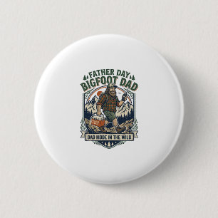Father Day Bigfoot Dad Shirt Mythical Family Man R 2 Inch Round Button