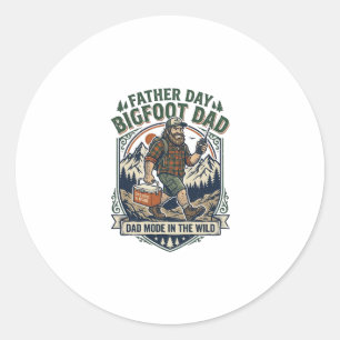 Father Day Bigfoot Dad Shirt Mythical Family Man R Classic Round Sticker