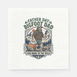 Father Day Bigfoot Dad Shirt Mythical Family Man R Napkin