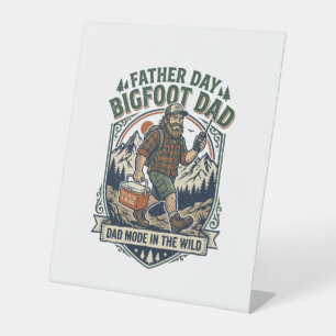 Father Day Bigfoot Dad Shirt Mythical Family Man R Pedestal Sign