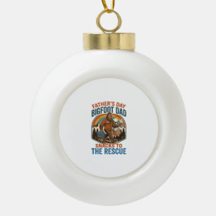 Father Day Bigfoot Dad Shirt Raising Kids Like A L Ceramic Ball Christmas Ornament